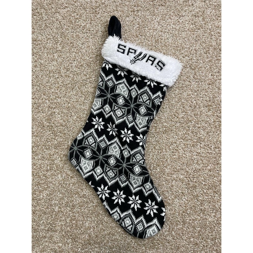 SPURS Christmas Stocking White, Black Team Logo